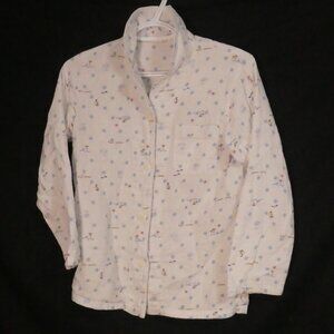 Unbranded | small | White Playful Pattern Long Sleeved Pajama Shirt